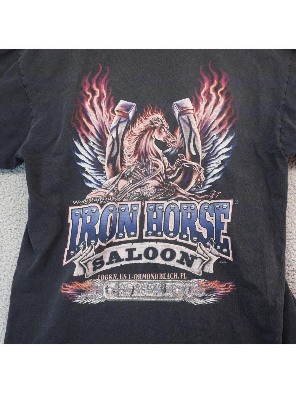 Iron Horse Saloon Horse  Shirt vtg Large Ormond Florida y2k